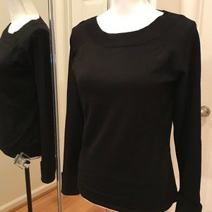 INC -- boat neck, black silk  blend sweater
